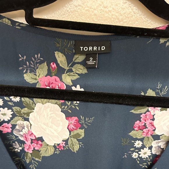 Torrid Blue Floral High Low Dress - Picture 2 of 11